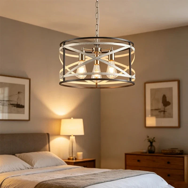 Crisscross Drum Chandelier for Dining Room by AUVIELIGHT