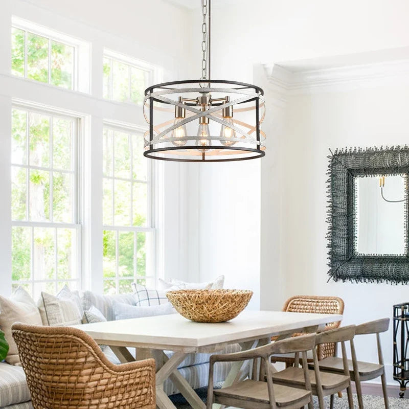 Crisscross Drum Chandelier for Dining Room by AUVIELIGHT