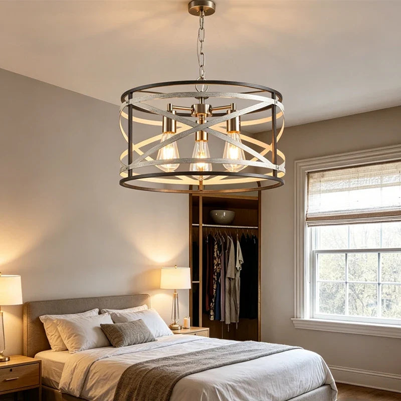 Crisscross Drum Chandelier for Dining Room by AUVIELIGHT