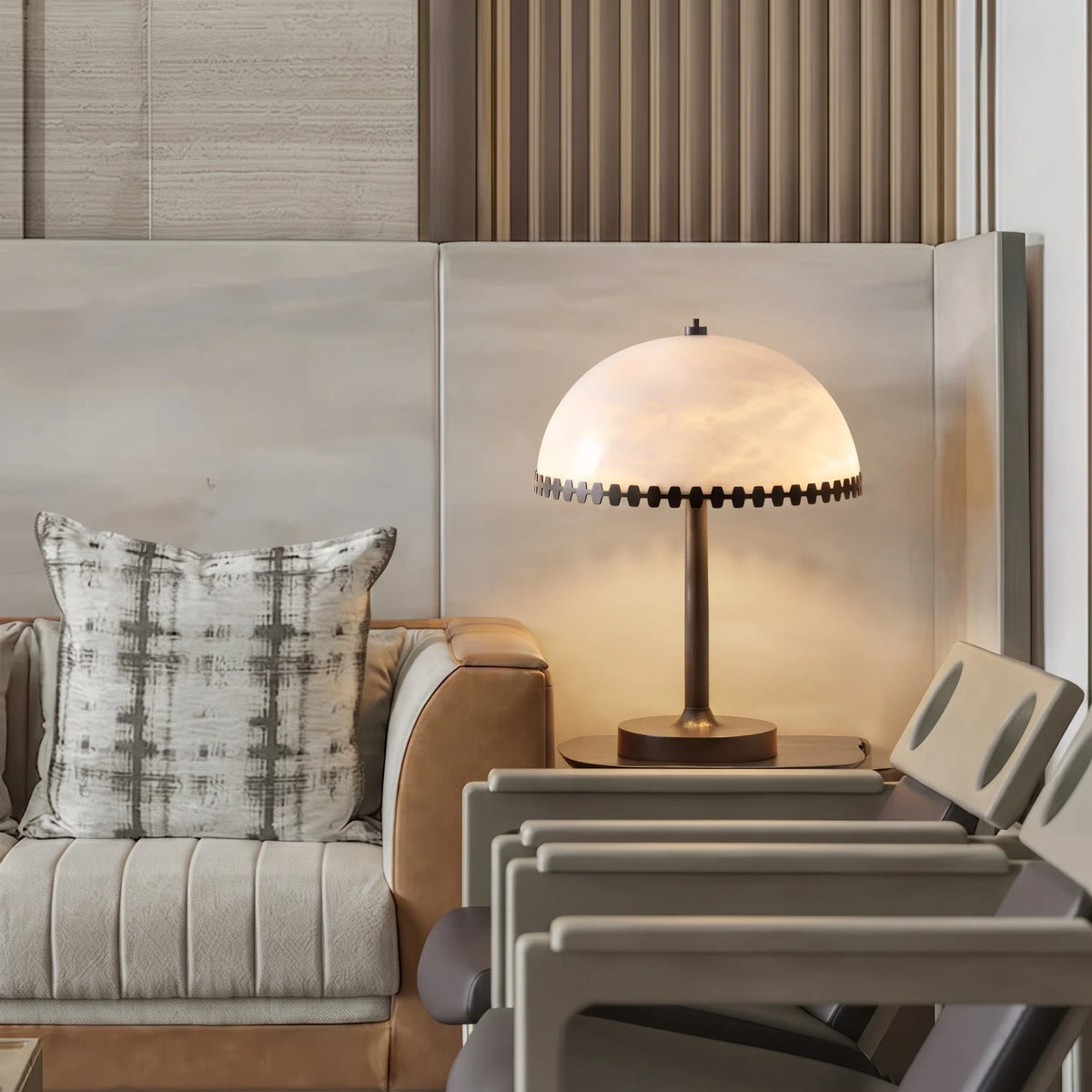 Crown Lamp in alabaster for Living Room by AUVIELIGHT