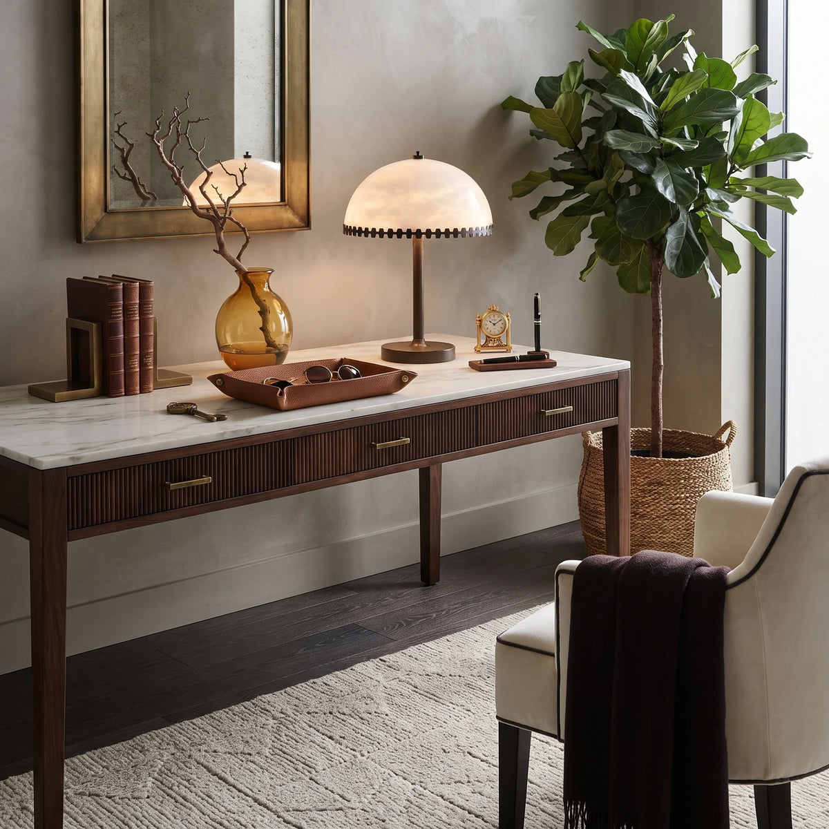 Crown Lamp in alabaster for Living Room by AUVIELIGHT