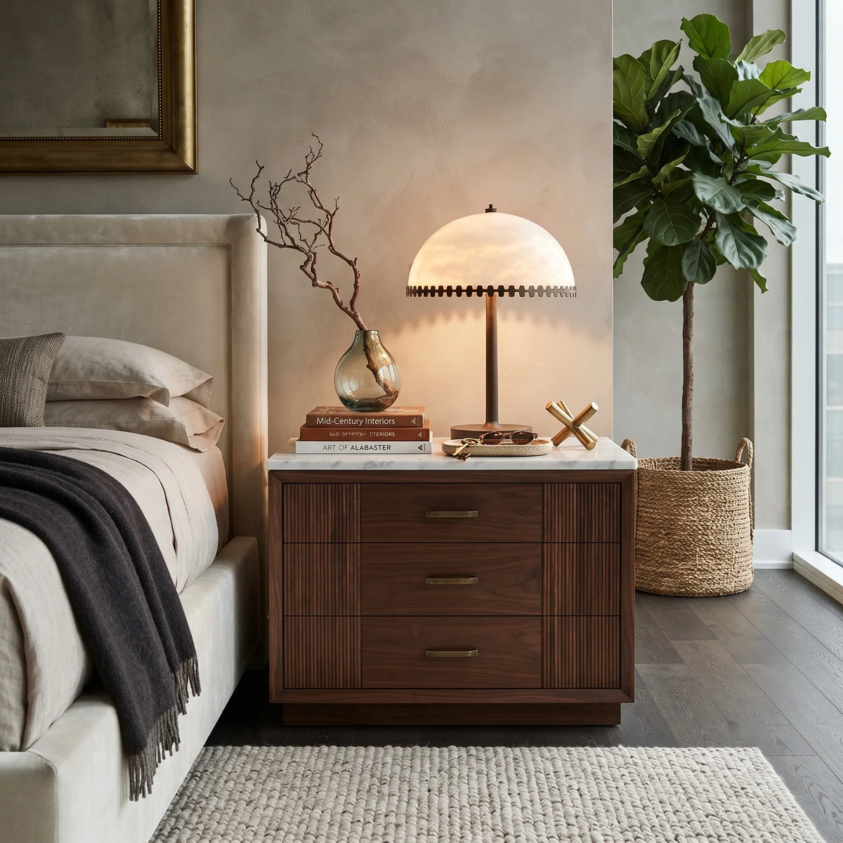 Crown Lamp in alabaster for Living Room by AUVIELIGHT