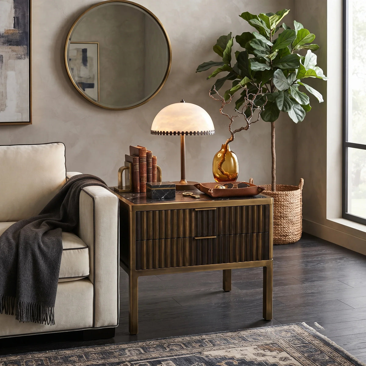 Crown Lamp in alabaster for Living Room by AUVIELIGHT
