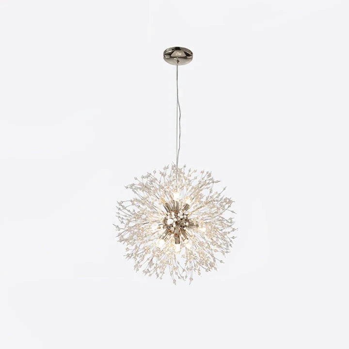 Dandelion Starburst Pendant Light in crystal for Kitchen Island by AUVIELIGHT, 16heads ∅ 23.6" / Dia 60cm / Chrome