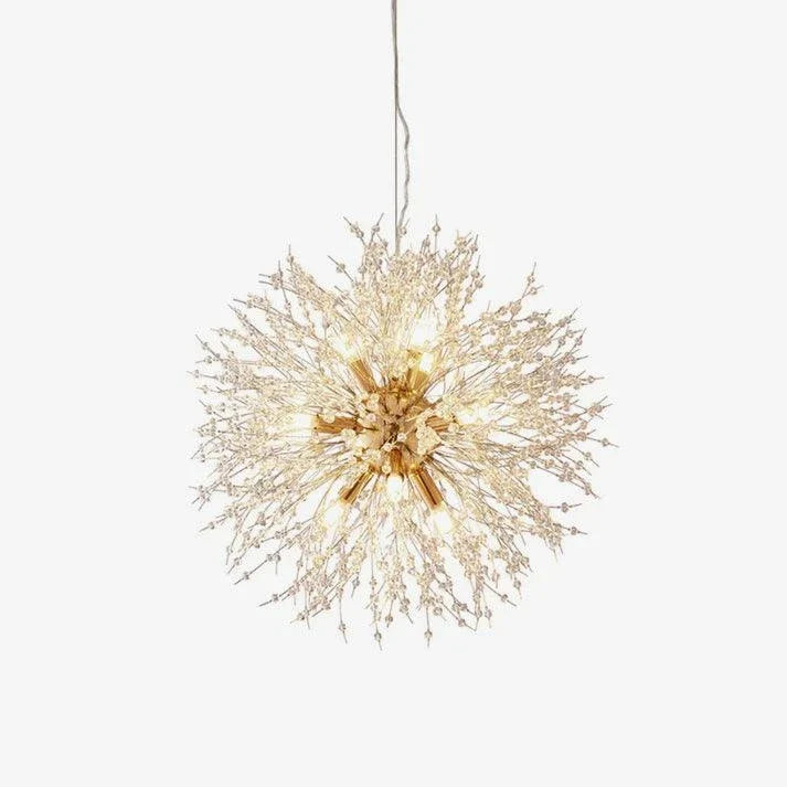 Dandelion Starburst Pendant Light in crystal for Kitchen Island by AUVIELIGHT, 16heads ∅ 23.6" / Dia 60cm / Gold