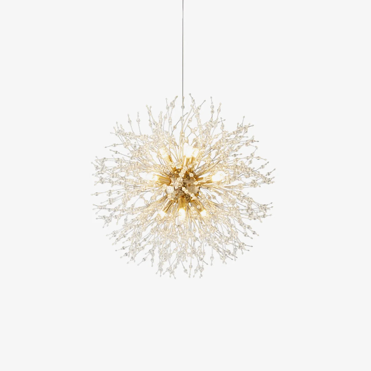 Dandelion Starburst Pendant Light in crystal for Kitchen Island by AUVIELIGHT, 12heads ∅ 21.7"  / Dia 55cm / Gold