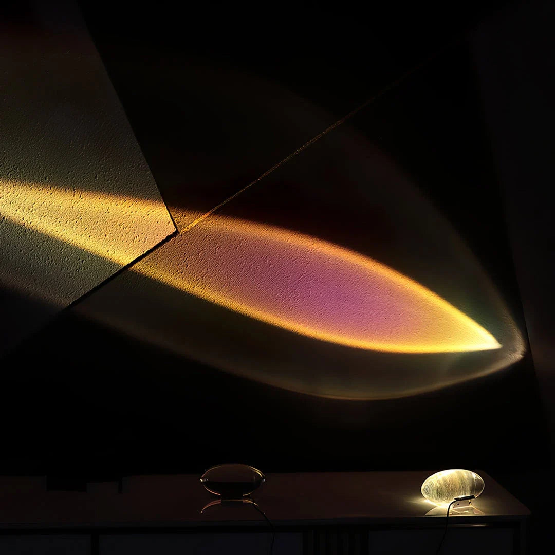 Pebble Table Lamp in crystal for Living Room by AUVIELIGHT, ∅ 6.3" x H 3.1"  & Clear + Chrome / Blue purple light / AU plug and 3 other sizes