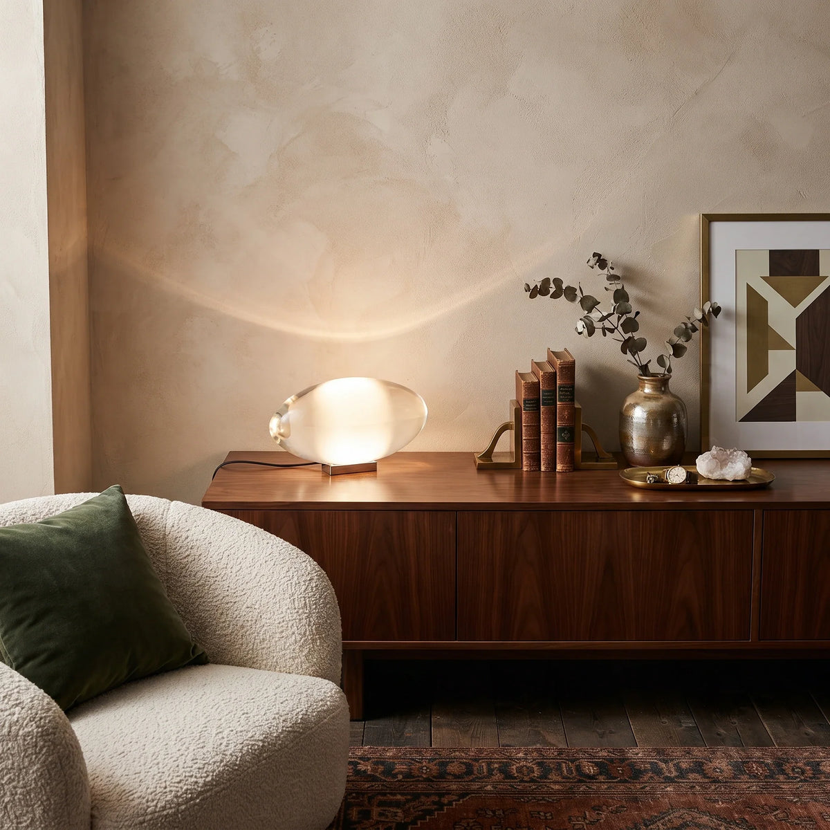 Pebble Table Lamp in crystal for Living Room by AUVIELIGHT