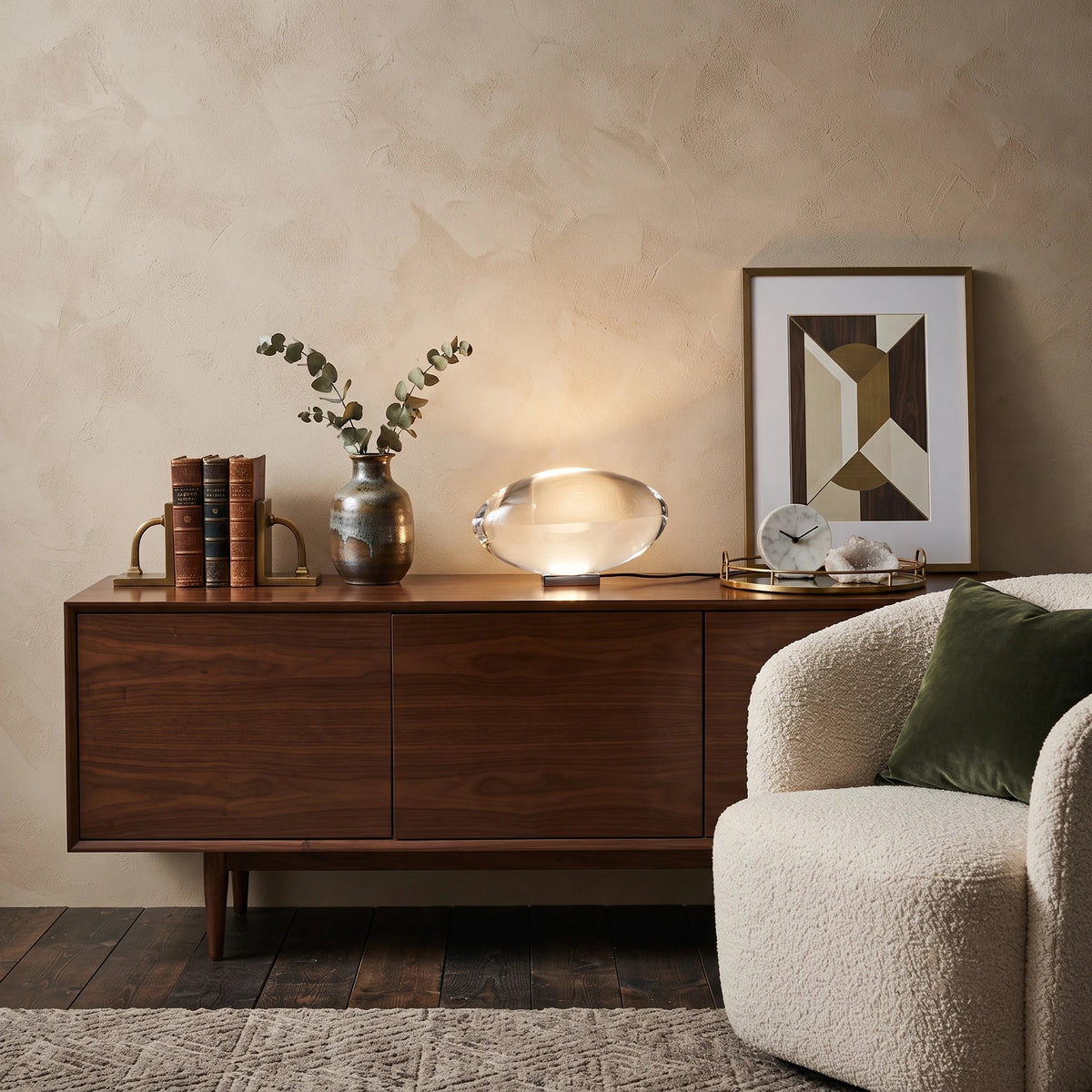Pebble Table Lamp in crystal for Living Room by AUVIELIGHT