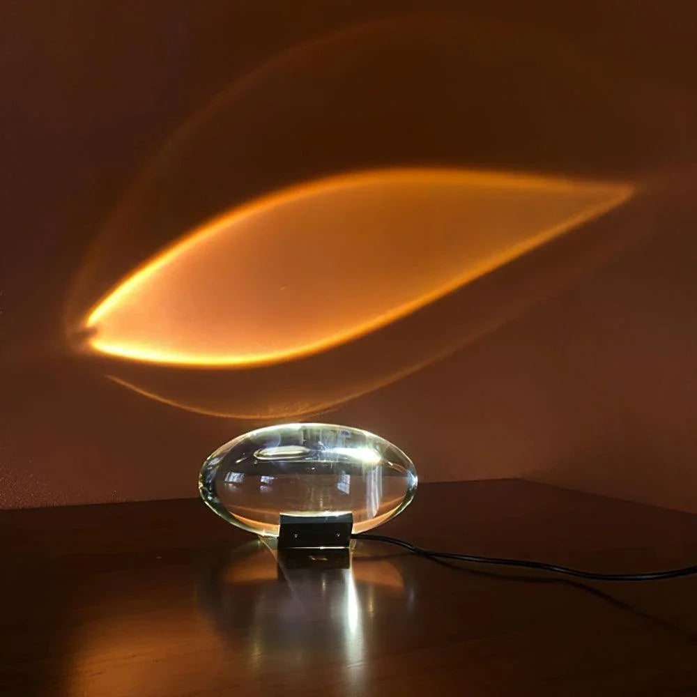 Pebble Table Lamp in crystal for Living Room by AUVIELIGHT, ∅ 6.3" x H 3.1"  & Clear + Chrome / Sunset red / AU plug and 3 other sizes
