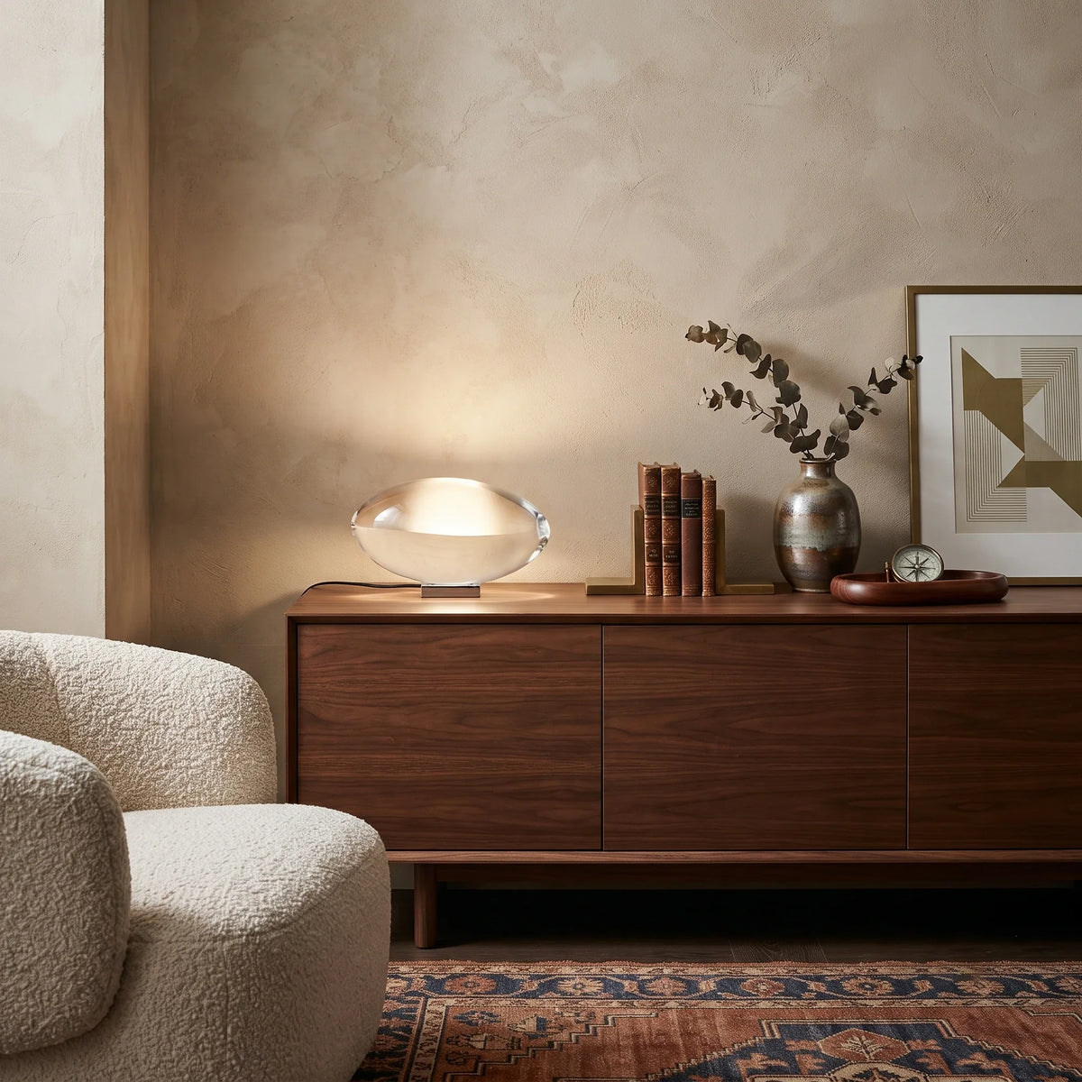 Pebble Table Lamp in crystal for Living Room by AUVIELIGHT