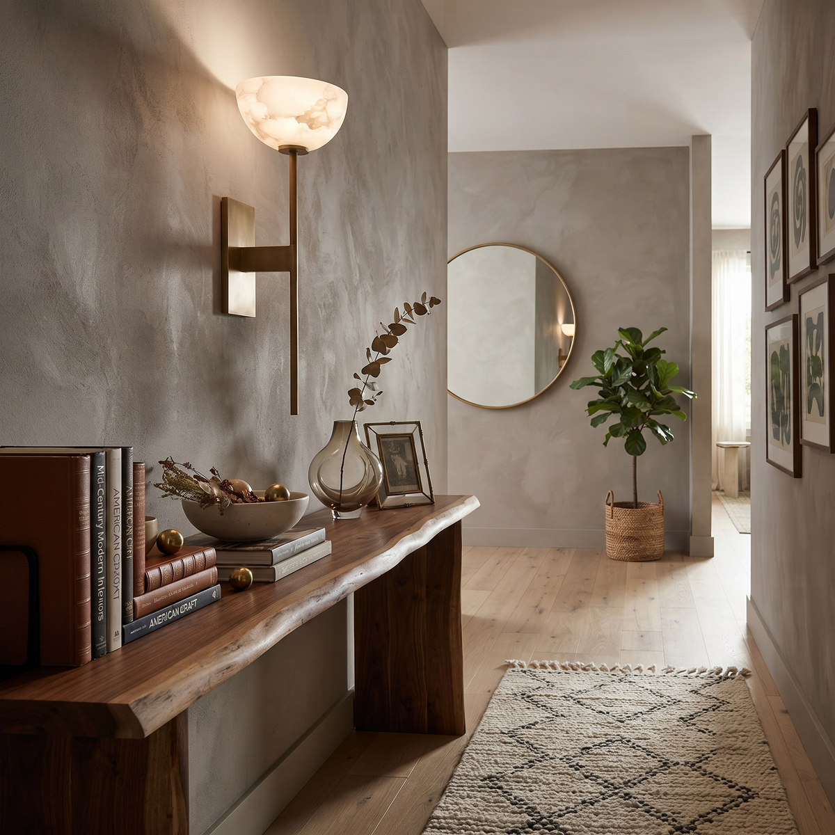 Cupa Torchiere Wall Sconce in alabaster for Hallway by AUVIELIGHT