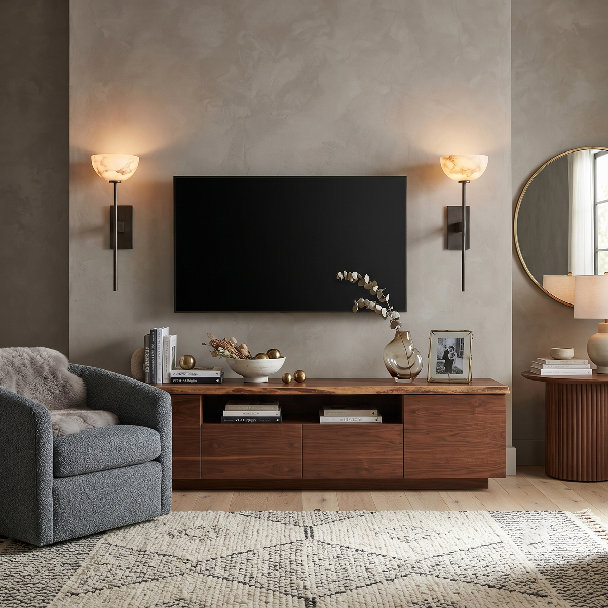 Cupa Torchiere Wall Sconce in alabaster for Hallway by AUVIELIGHT