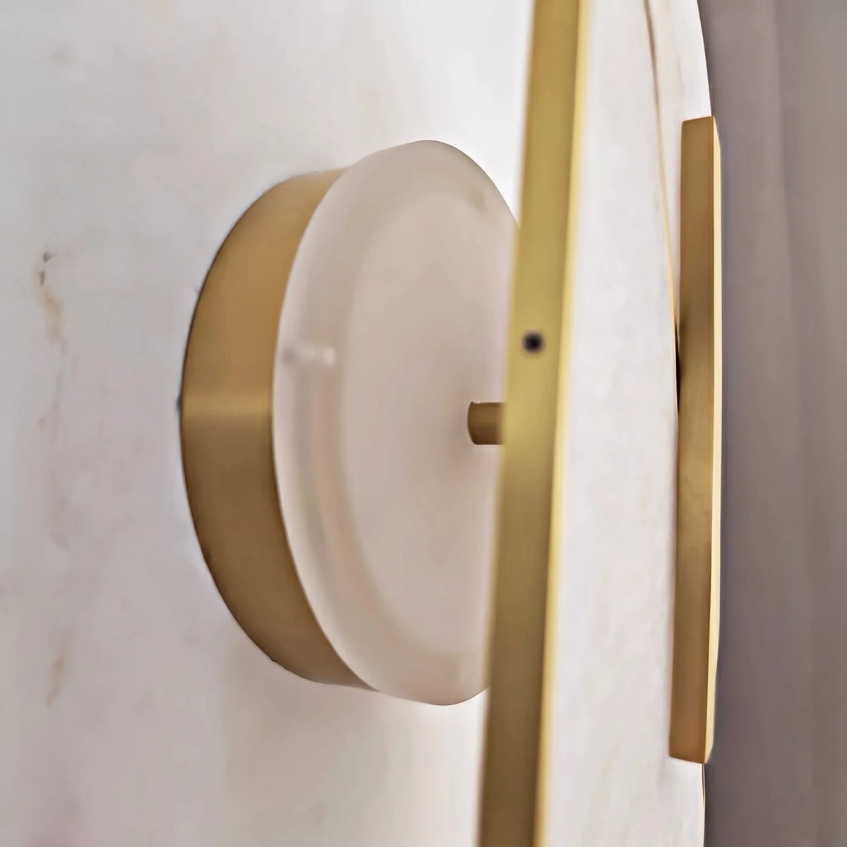 Backlit Curved Wall Sconce in alabaster for Hallway by AUVIELIGHT