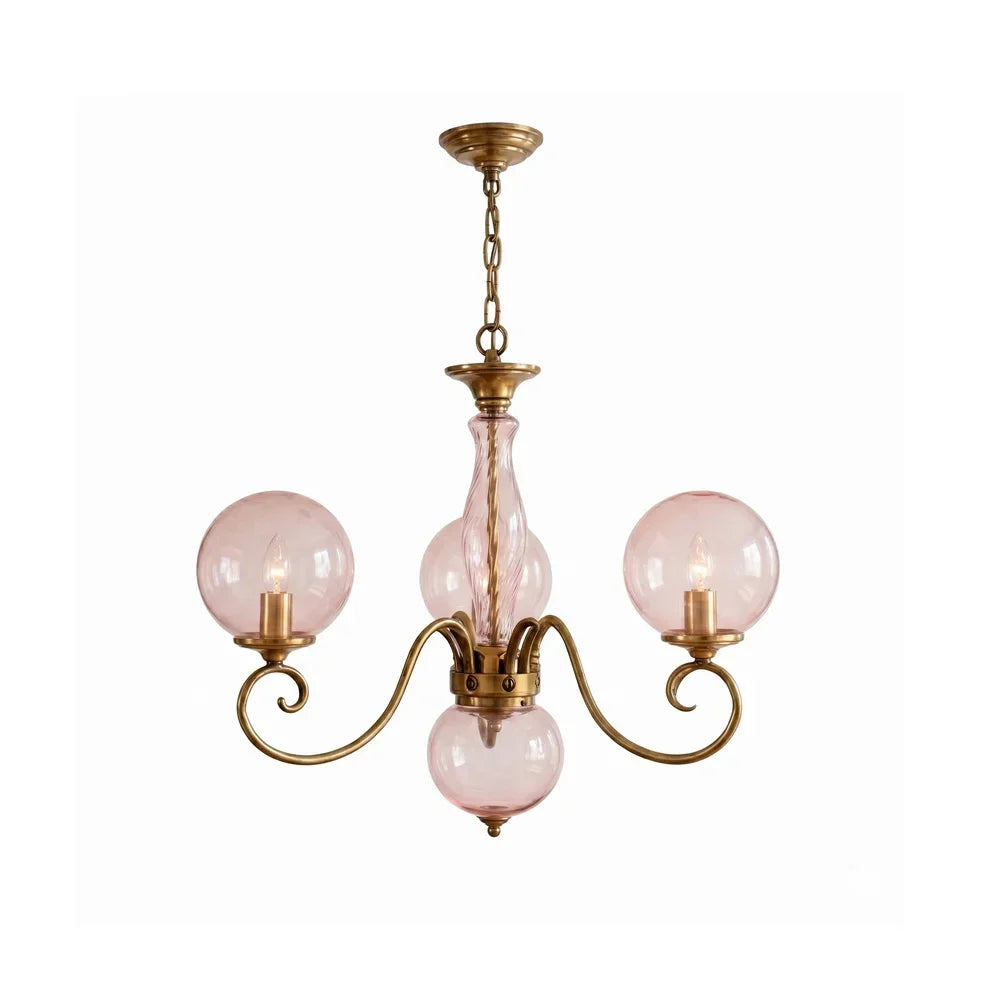 Curved Chandelier in rose brass for Dining Room by AUVIELIGHT