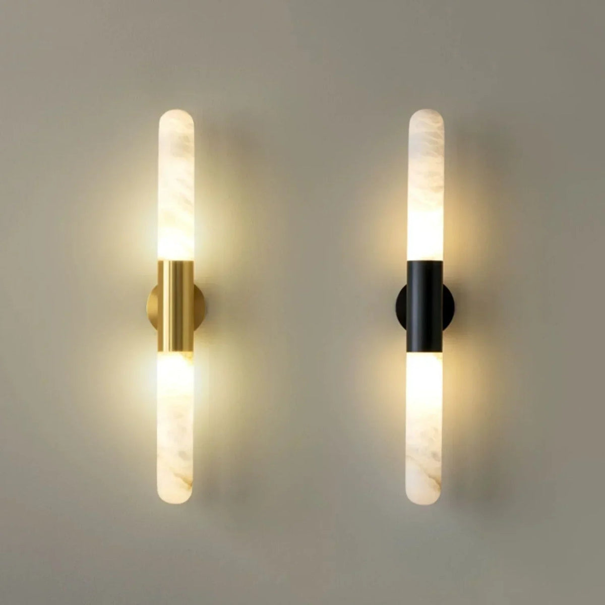 Cylindrical Slim Wall Light in alabaster for Hallway by AUVIELIGHT