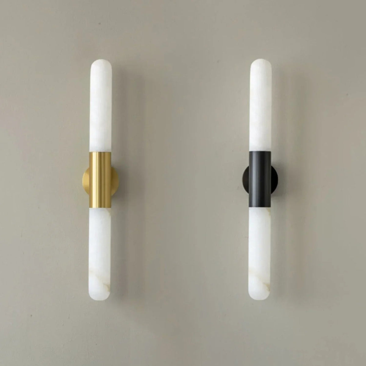 Cylindrical Slim Wall Light in alabaster for Hallway by AUVIELIGHT
