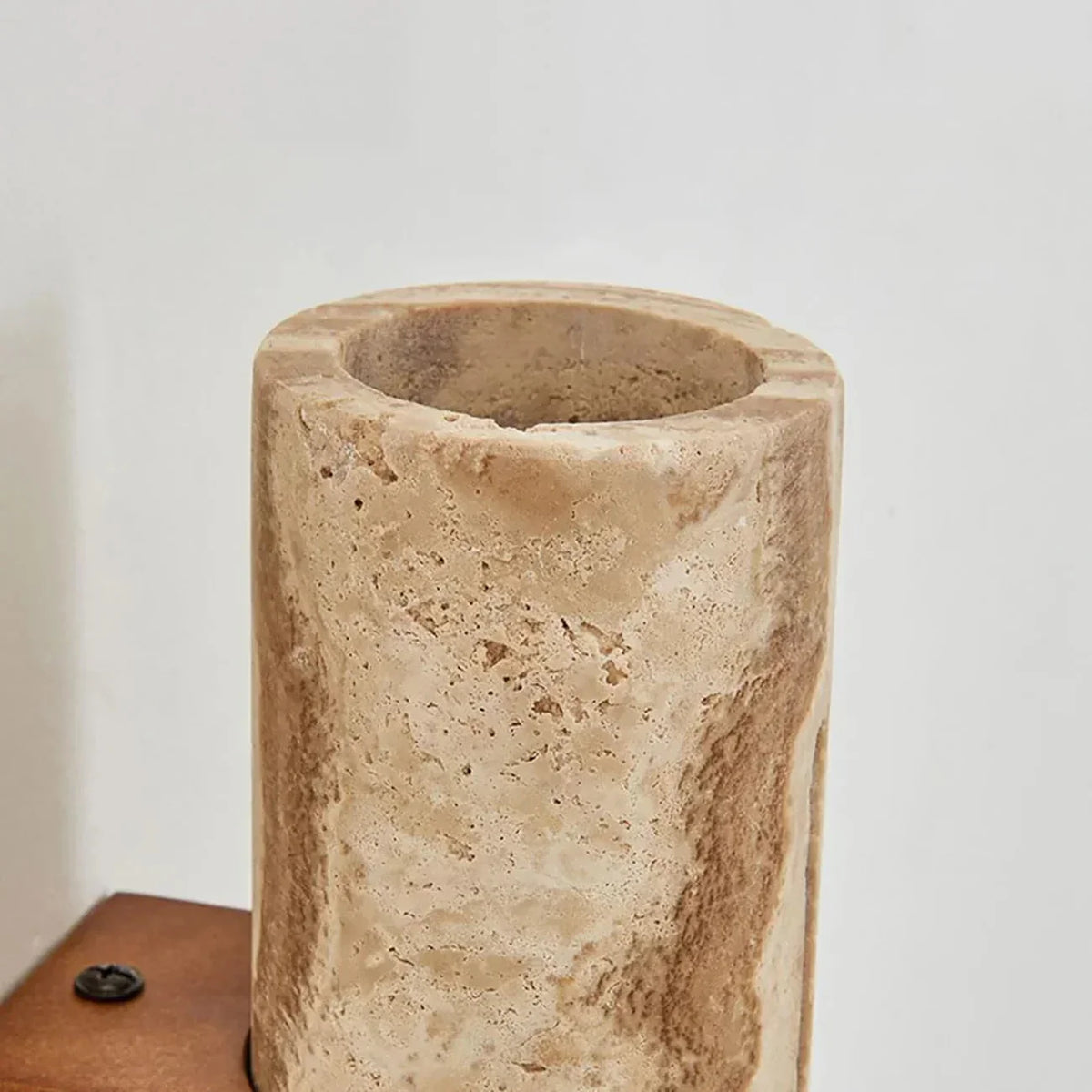Cylindrical Wall Light in travertine for Hallway by AUVIELIGHT