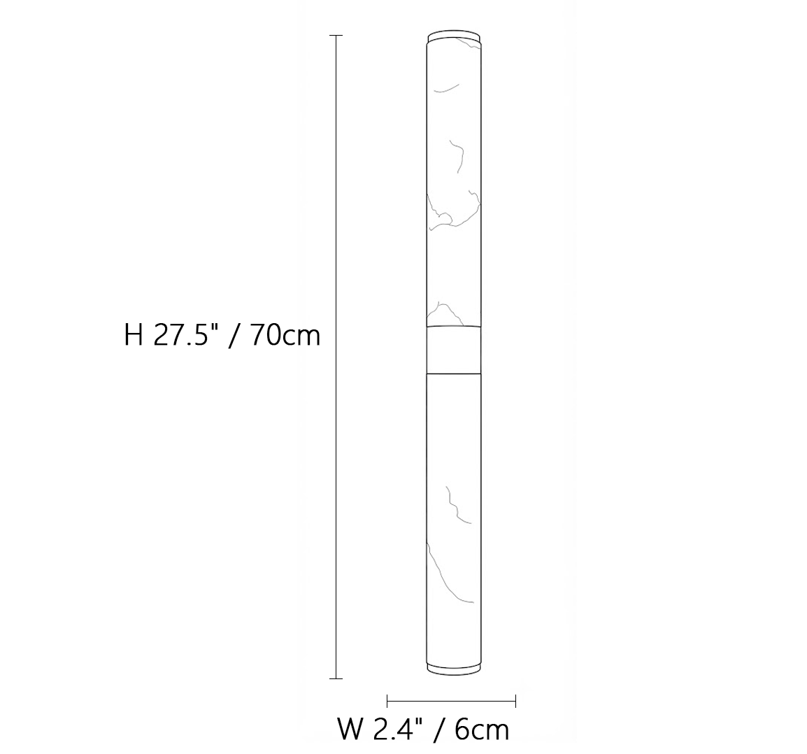 Line Cylindrical Wall Light in alabaster for Hallway by AUVIELIGHT