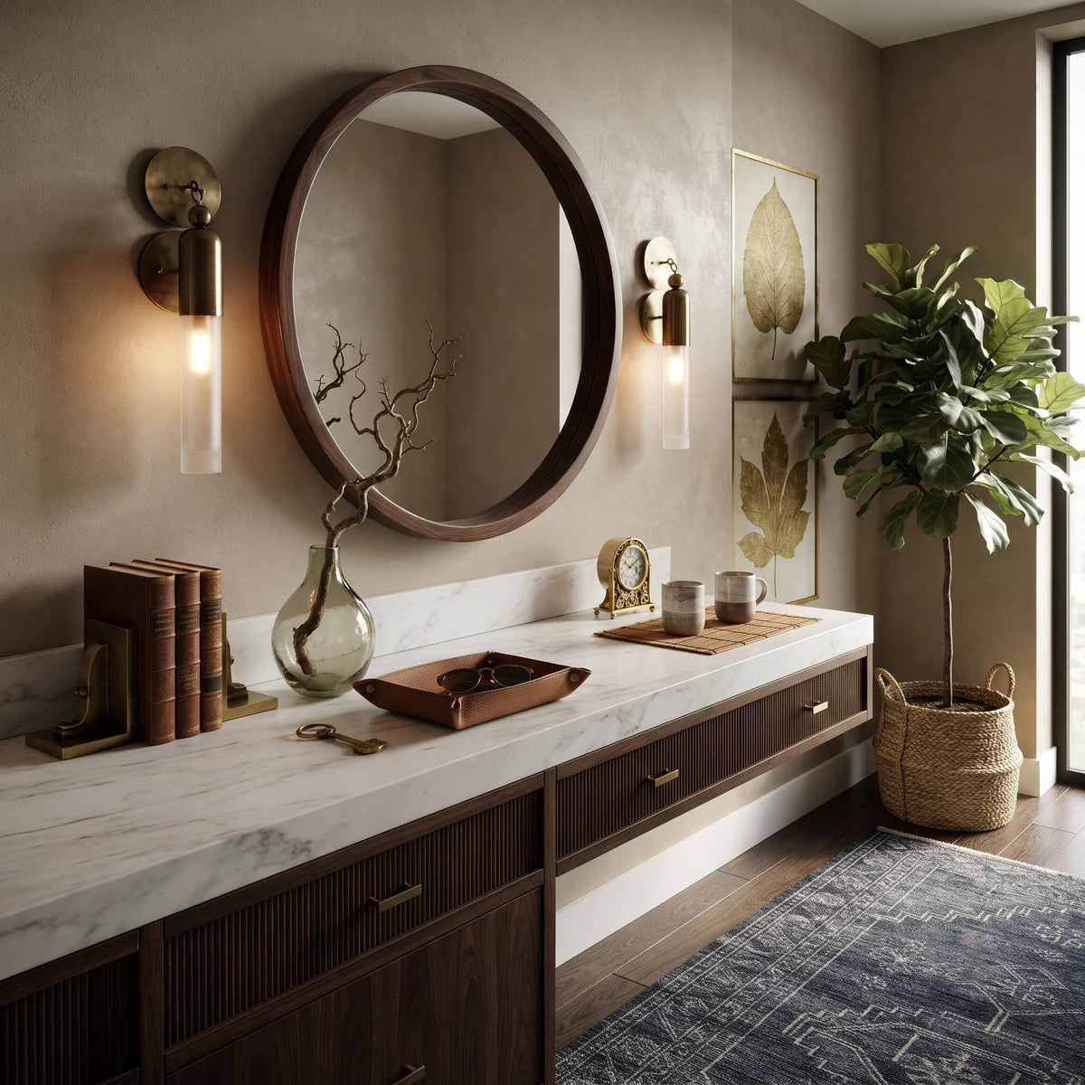 Cylindrical Wall Light in frosted for Hallway by AUVIELIGHT