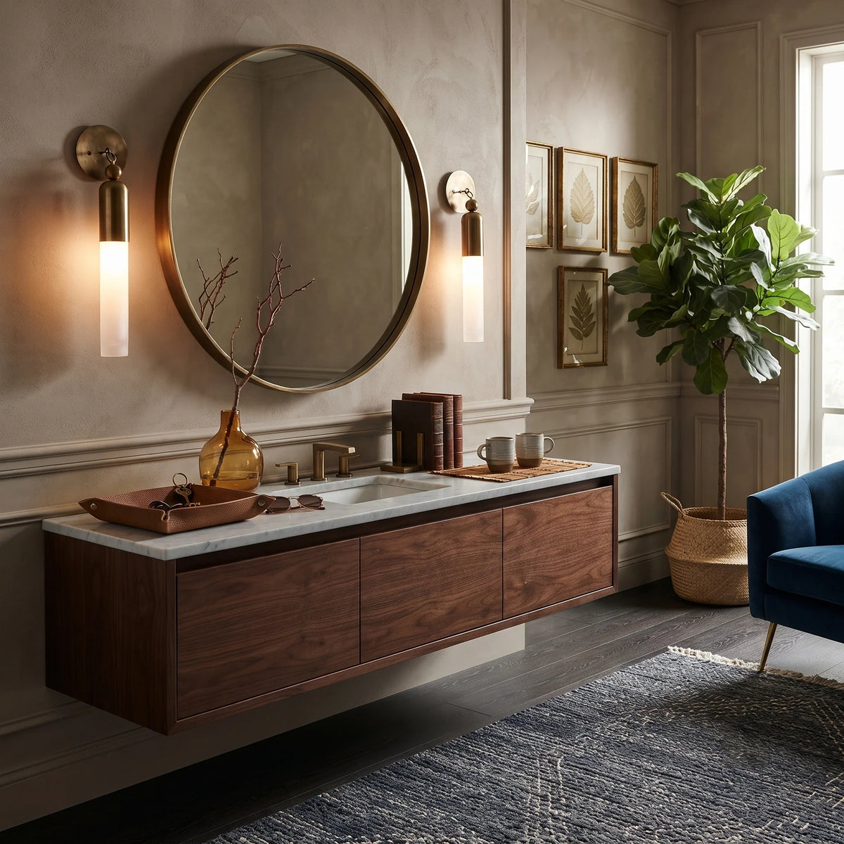 Cylindrical Wall Light in frosted for Hallway by AUVIELIGHT