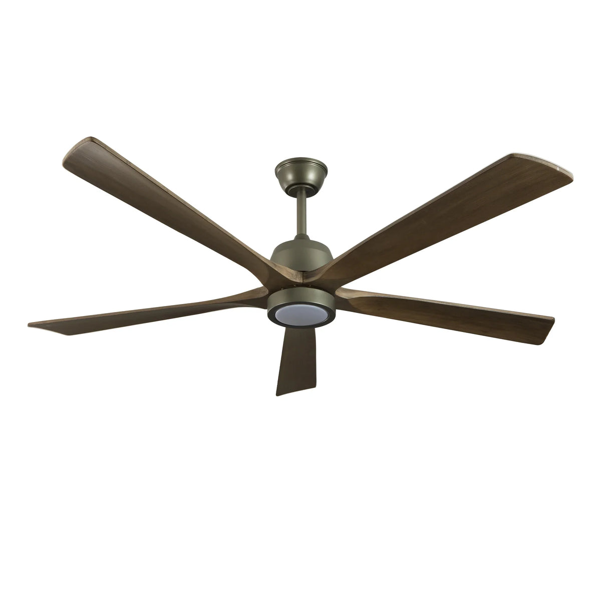 Dark Streamline Ceiling Fan Light in walnut for Living Room by AUVIELIGHT, ∅ 60″ x H 12″ / Dark Walnut & Bronze