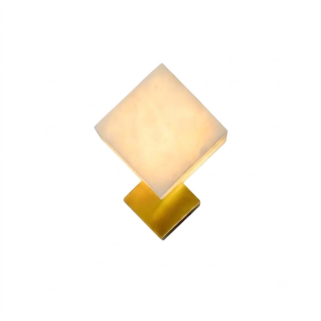 Diamond Wall Sconce in alabaster for Hallway by AUVIELIGHT
