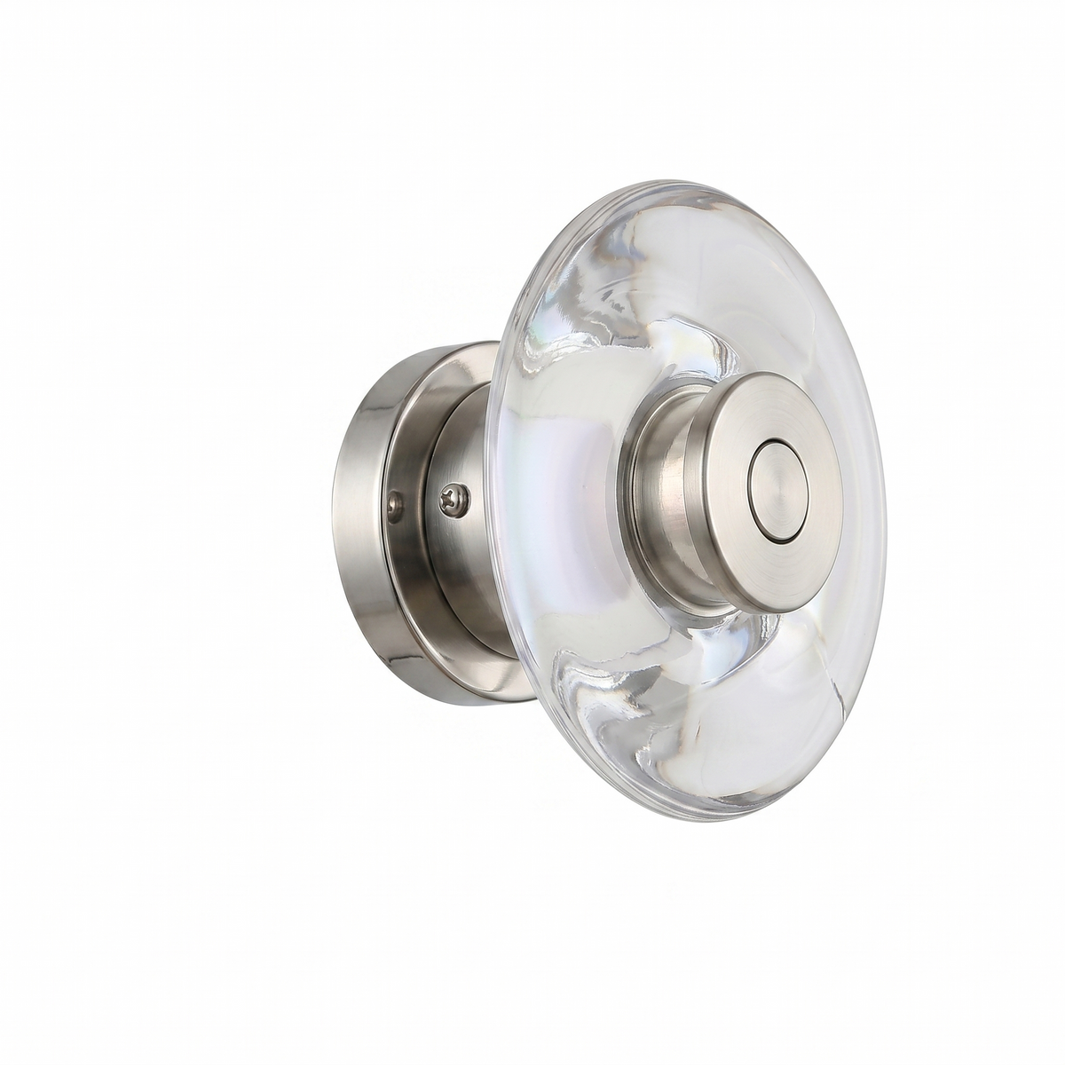 Disc Wall Sconce in crystal for Hallway by AUVIELIGHT, Dia 13cm x H 6.6cm / Dia 5.1x H 2.6" / Polished chrome & Clear / Warm light and 1 other