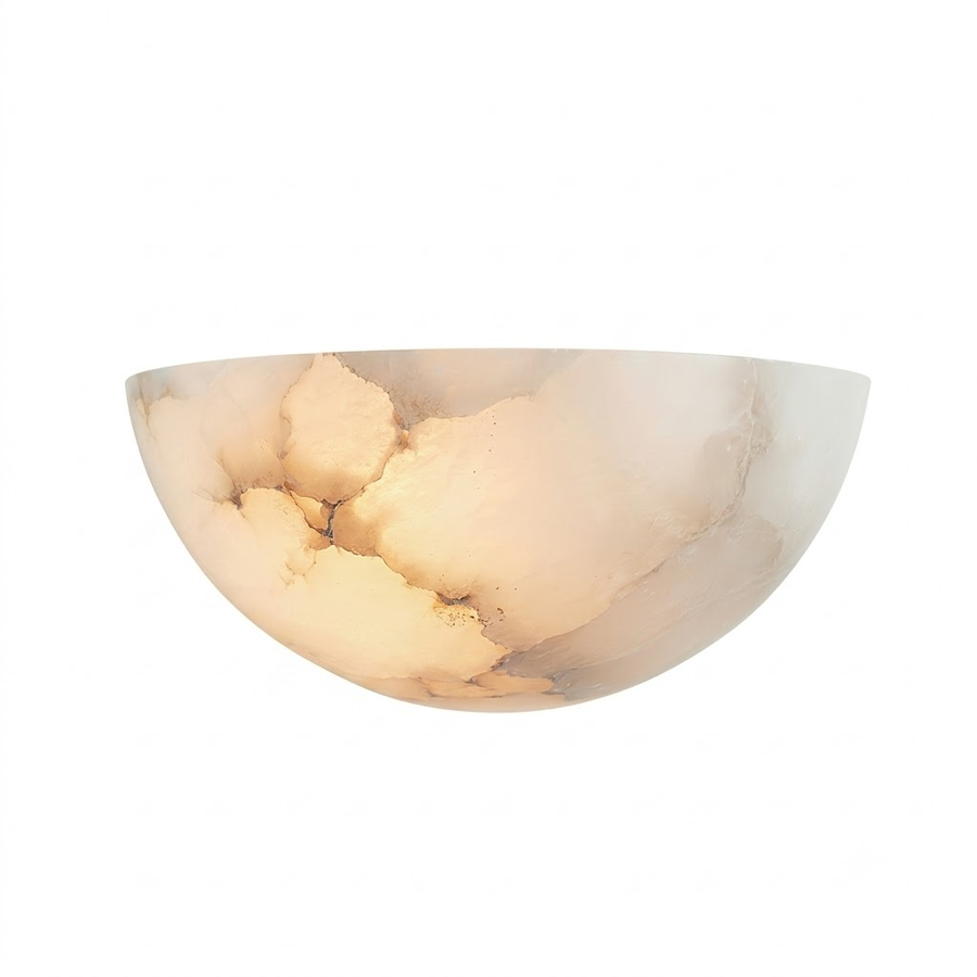 Dolly Bowl Wall Sconce in alabaster for Hallway by AUVIELIGHT