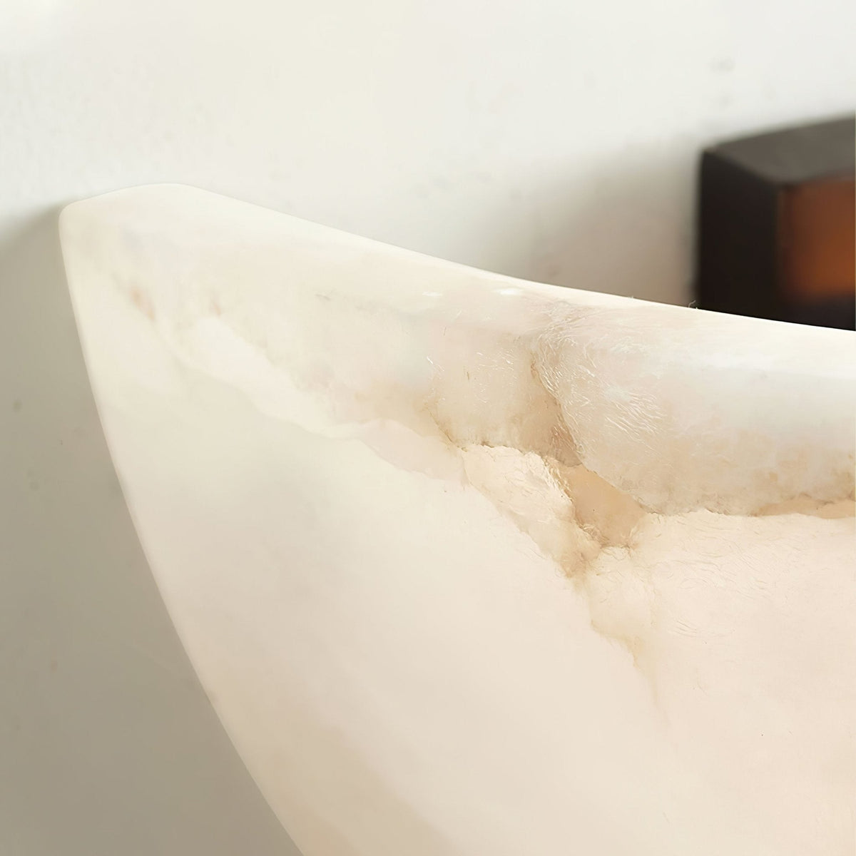 Dolly Bowl Wall Sconce in alabaster for Hallway by AUVIELIGHT