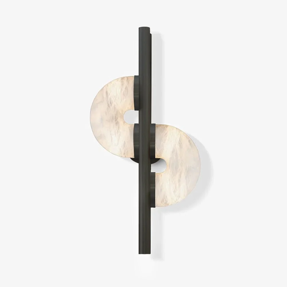 Dolly Geometric Wall Sconce in alabaster for Hallway by AUVIELIGHT