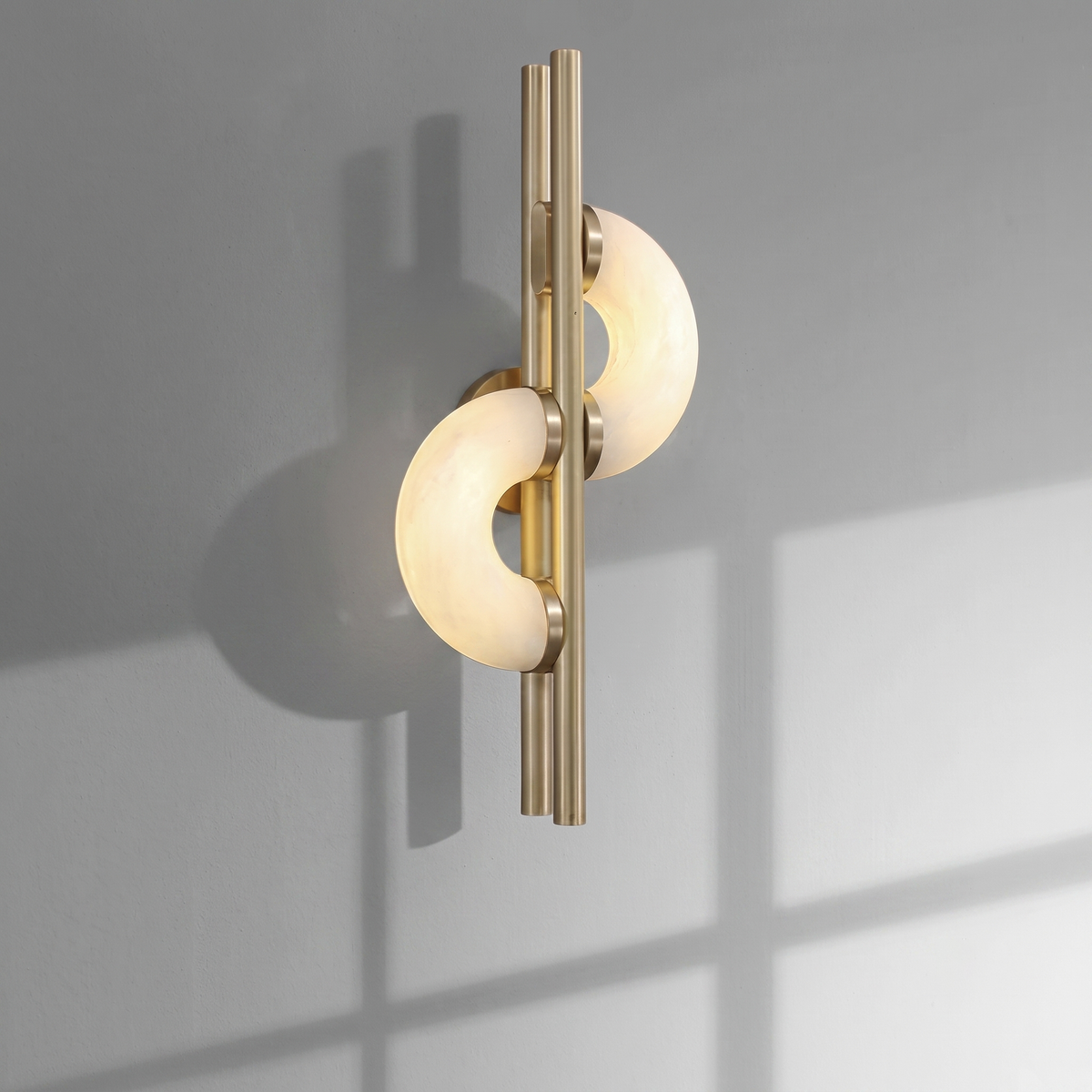 Dolly Geometric Wall Sconce in alabaster for Hallway by AUVIELIGHT