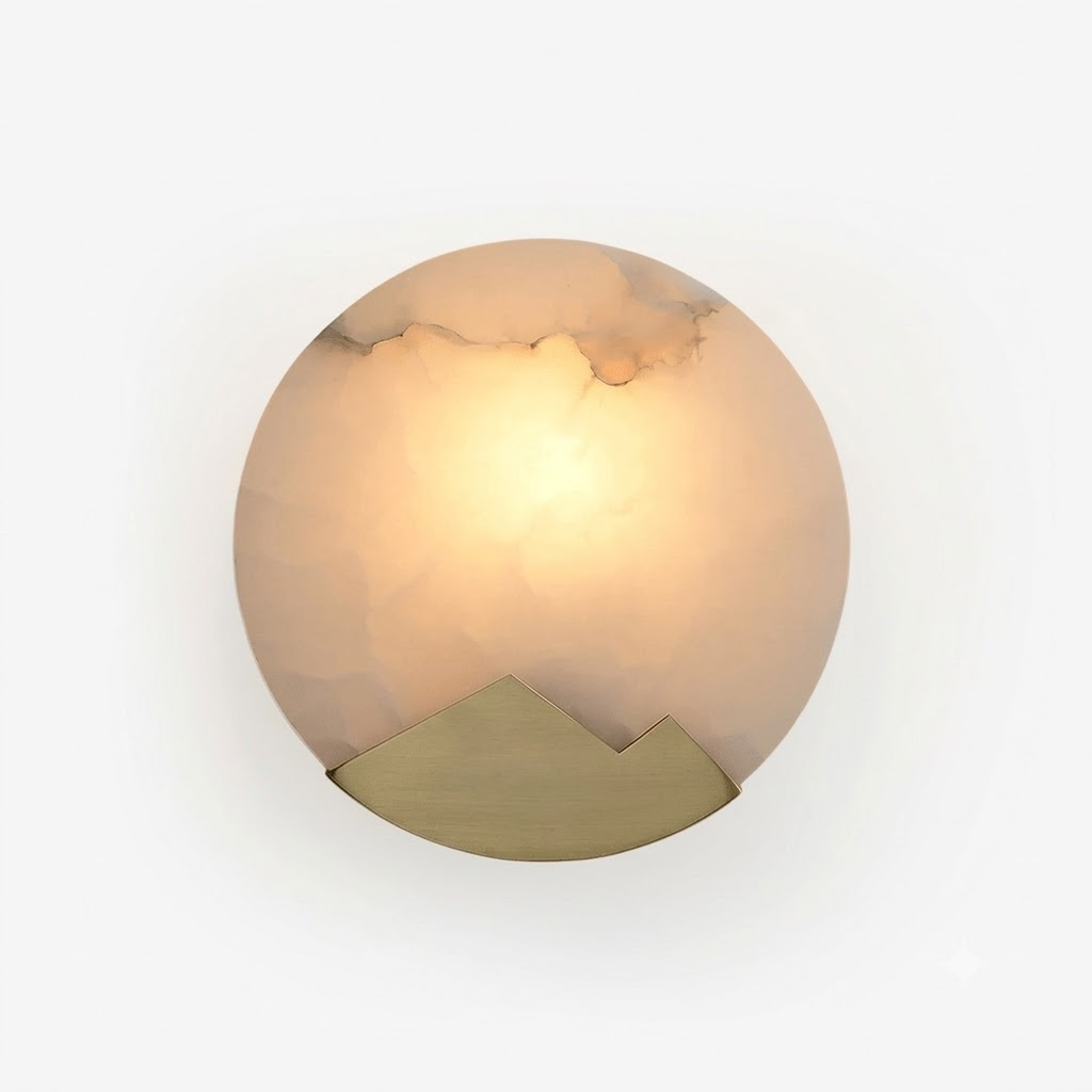 Dolly Wall Sconce in alabaster for Hallway by AUVIELIGHT