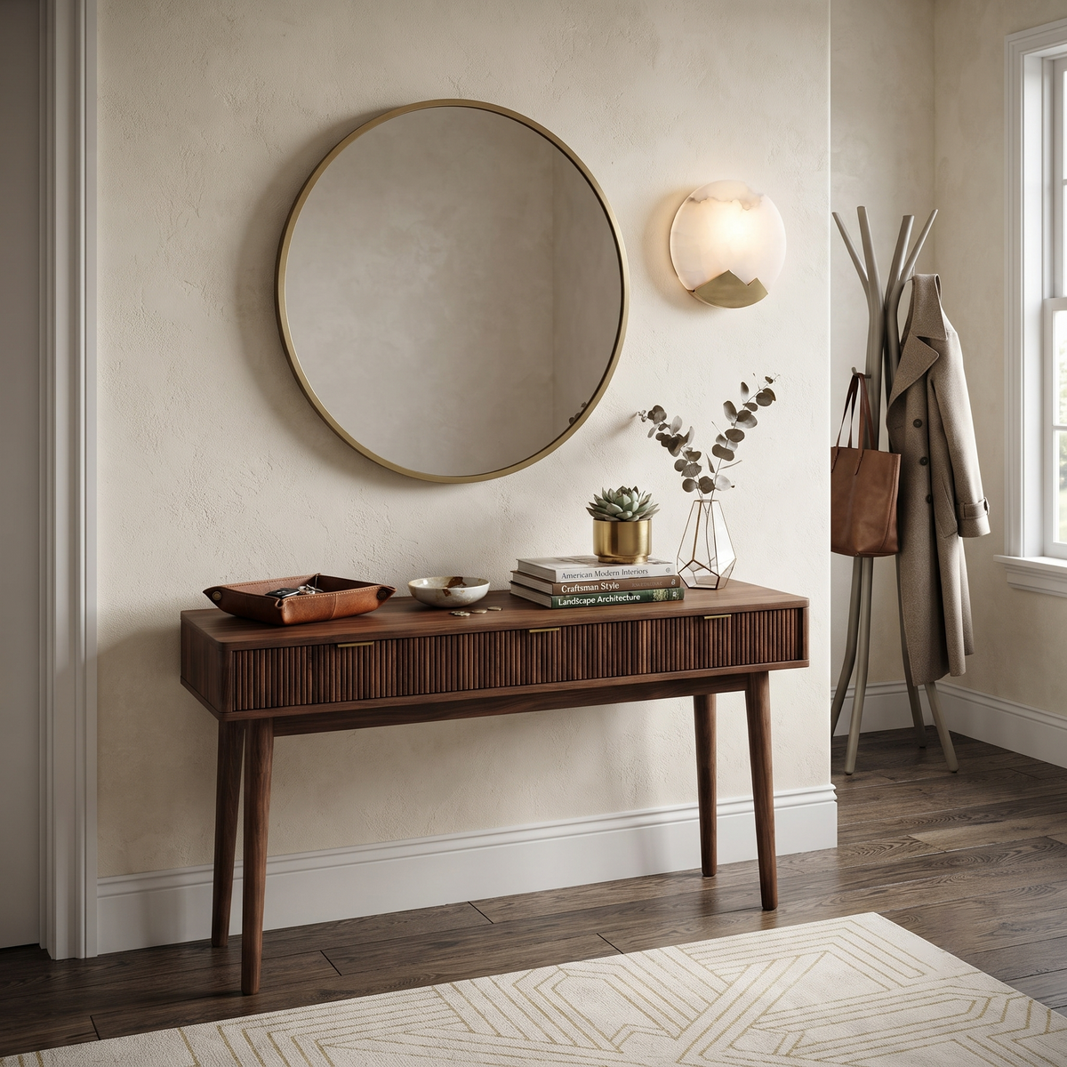 Dolly Wall Sconce in alabaster for Hallway by AUVIELIGHT