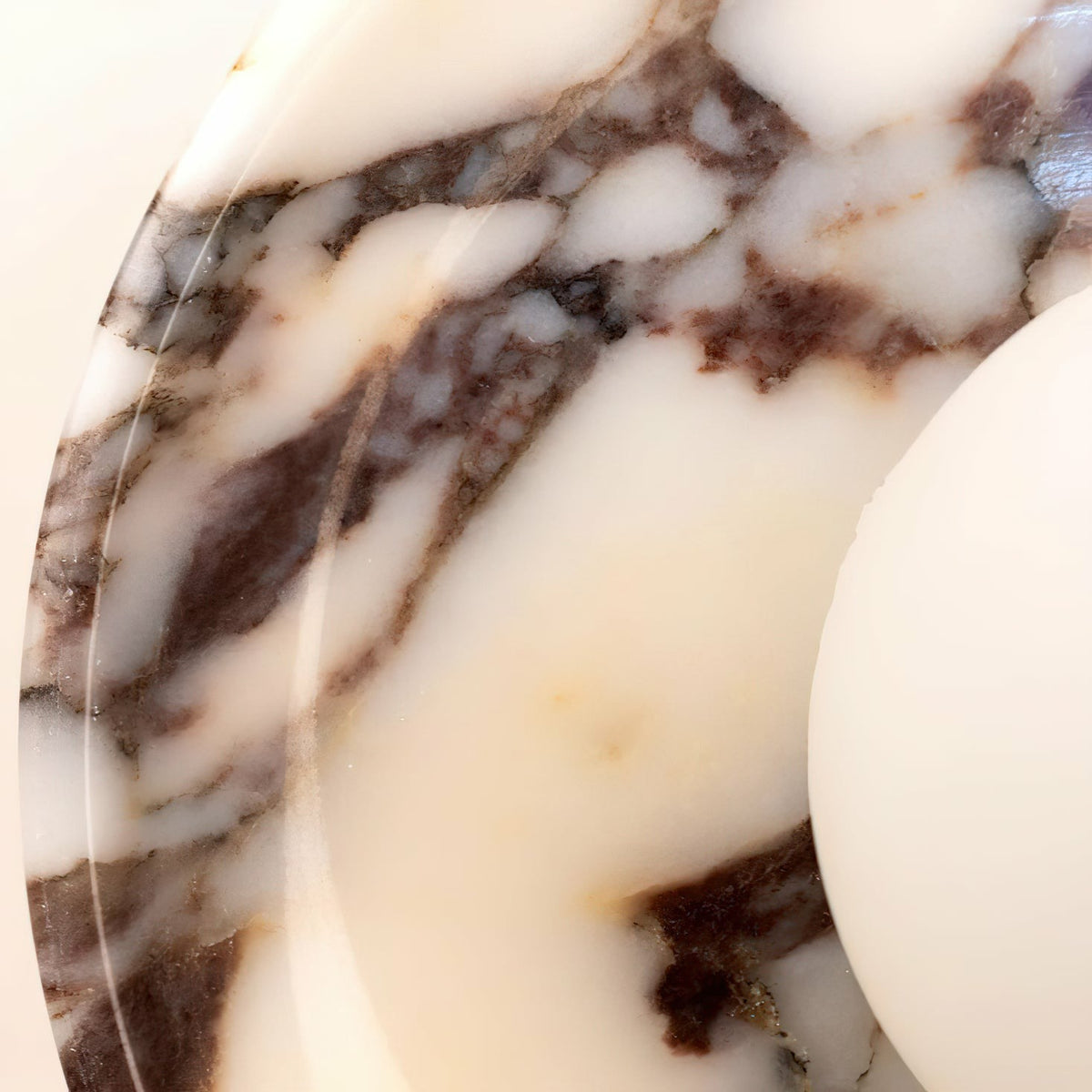 Dolly Circular Wall Sconce in alabaster for Hallway by AUVIELIGHT
