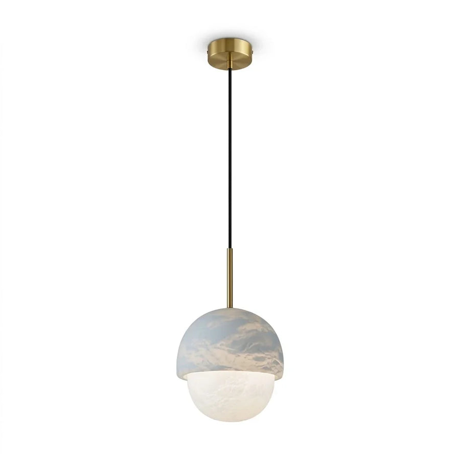 Cap Dome Pendant Light in alabaster for Kitchen Island by AUVIELIGHT, D 18cm x H 26cm / ∅ 7.1″ x H 10.3″ / White