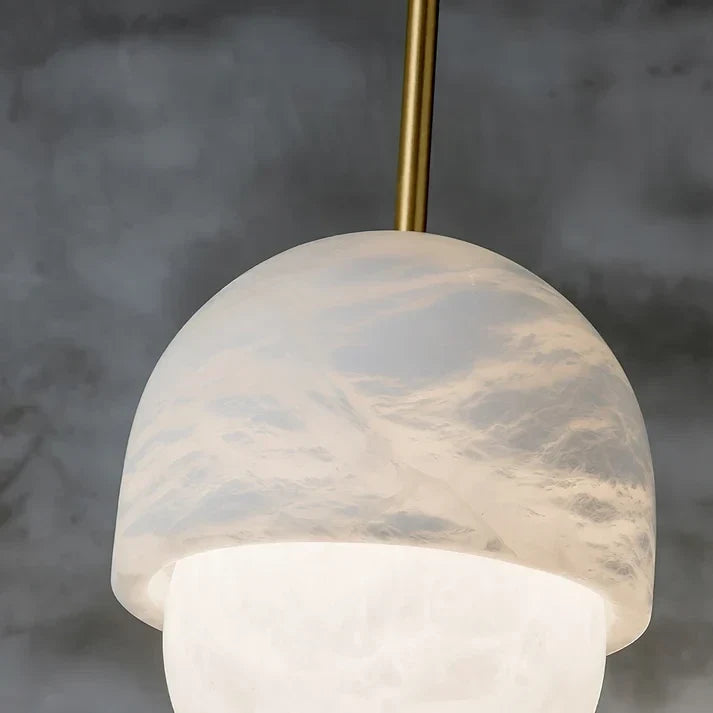 Cap Dome Pendant Light in alabaster for Kitchen Island by AUVIELIGHT