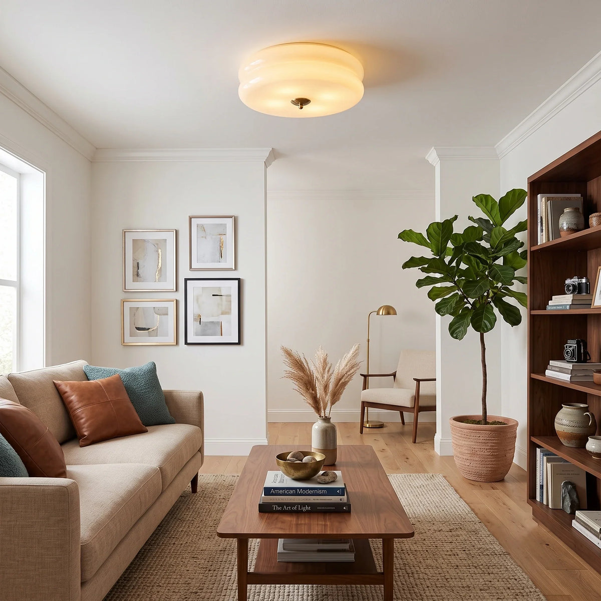 Disc Flush Mount in metal for Low Ceilings by AUVIELIGHT