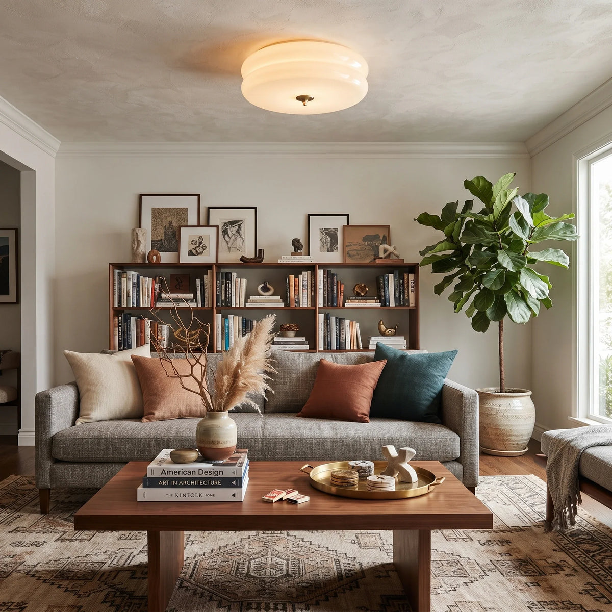 Disc Flush Mount in metal for Low Ceilings by AUVIELIGHT