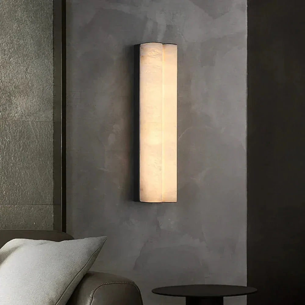 Tubular Cylinder Wall Sconce in alabaster for Hallway by AUVIELIGHT