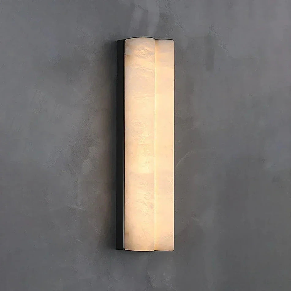 Tubular Cylinder Wall Sconce in alabaster for Hallway by AUVIELIGHT