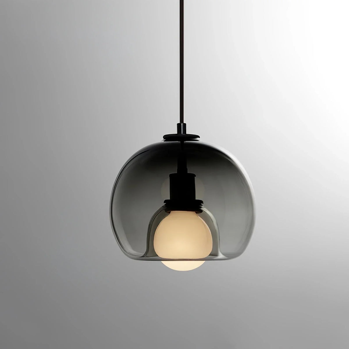 Layer Pendant Light in glass for Kitchen Island by AUVIELIGHT, ∅ 9.8" x H 7.9" / Dia 25cm x H 20cm / Smoke