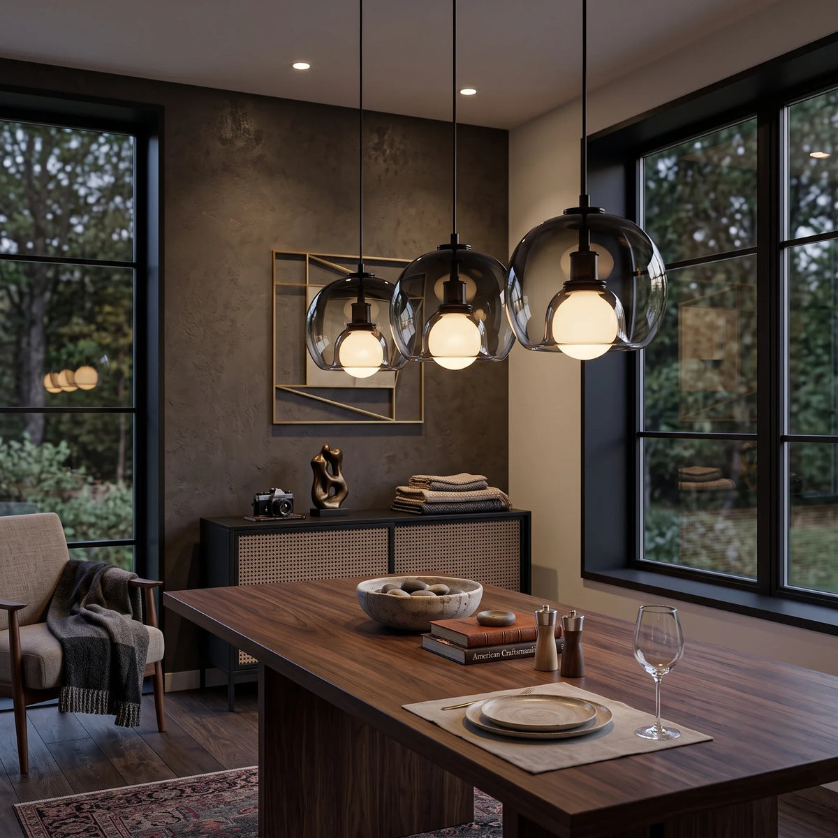 Layer Pendant Light in glass for Kitchen Island by AUVIELIGHT