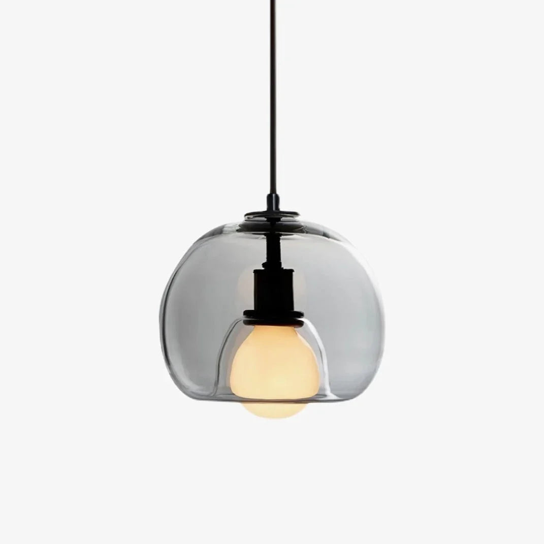 Layer Pendant Light in glass for Kitchen Island by AUVIELIGHT, ∅ 9.8" x H 7.9" / Dia 25cm x H 20cm / Clear
