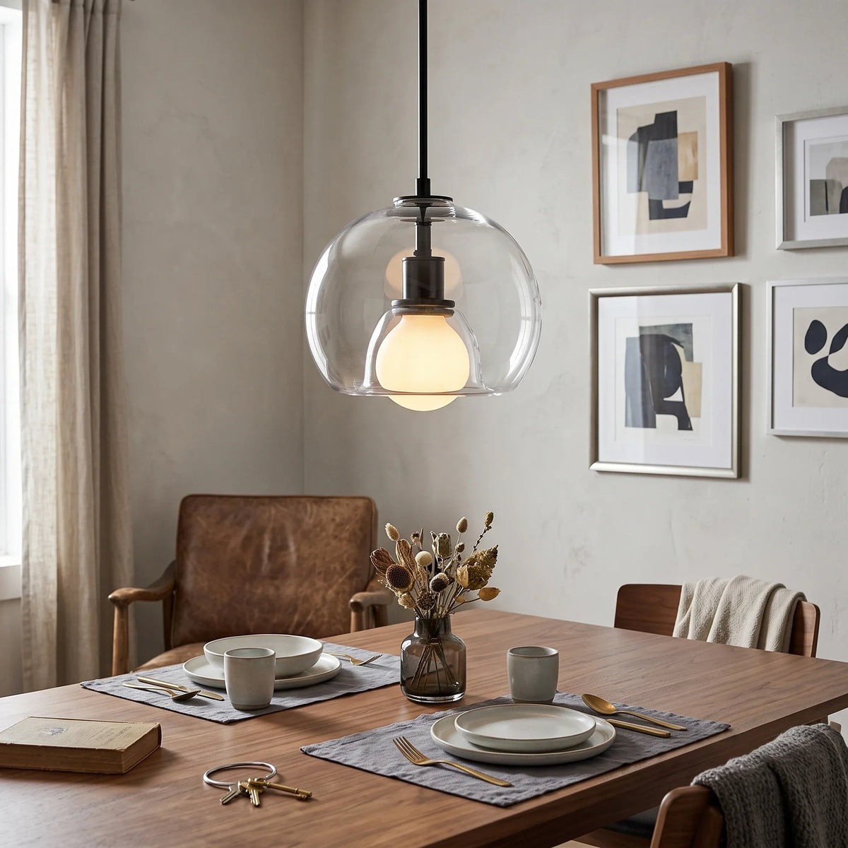 Layer Pendant Light in glass for Kitchen Island by AUVIELIGHT