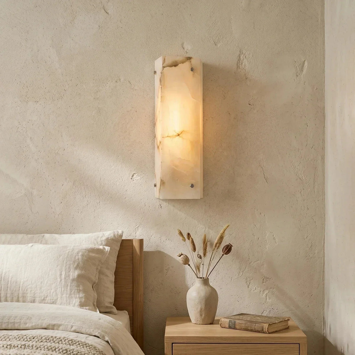 Aurelia Panel Wall Light in alabaster for Hallway by AUVIELIGHT