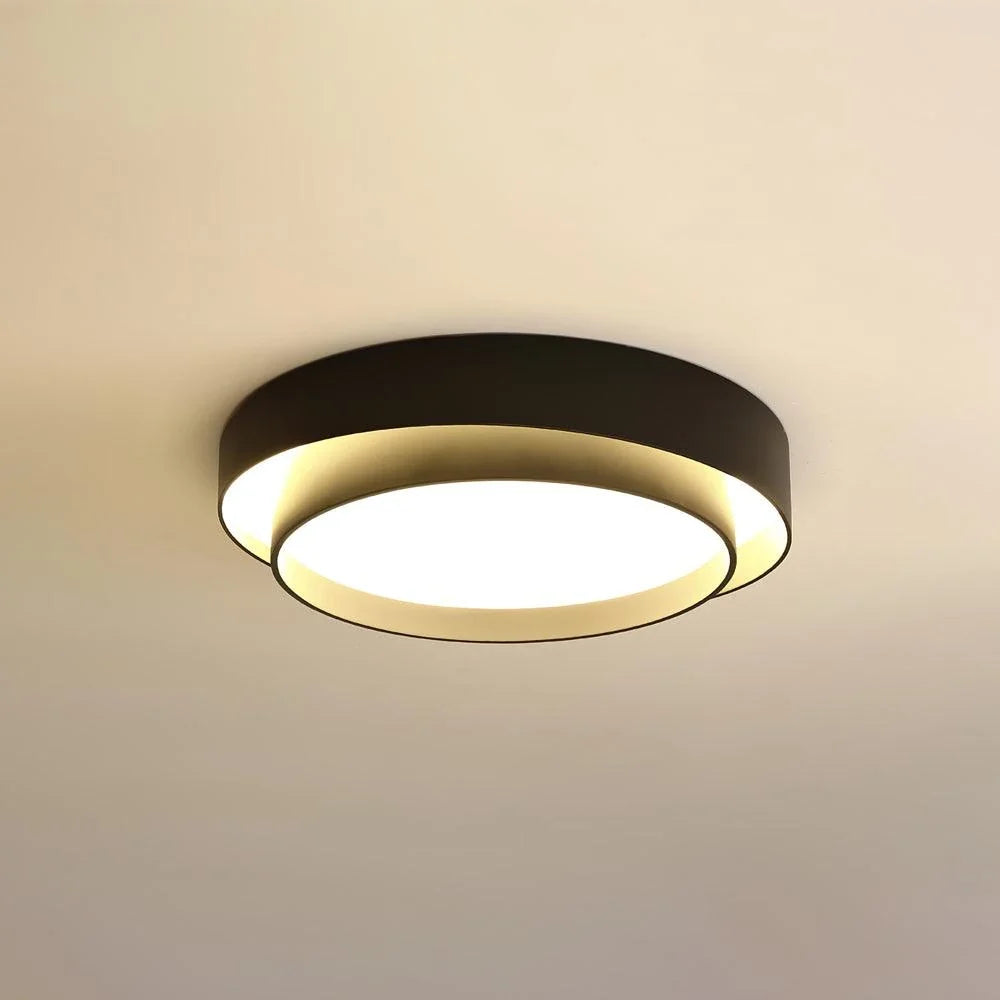 Dual Ring Flush Mount in metal for Low Ceilings by AUVIELIGHT