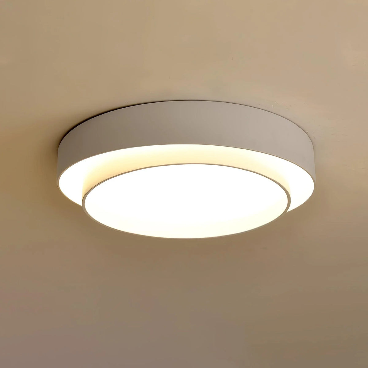 Dual Ring Flush Mount in metal for Low Ceilings by AUVIELIGHT