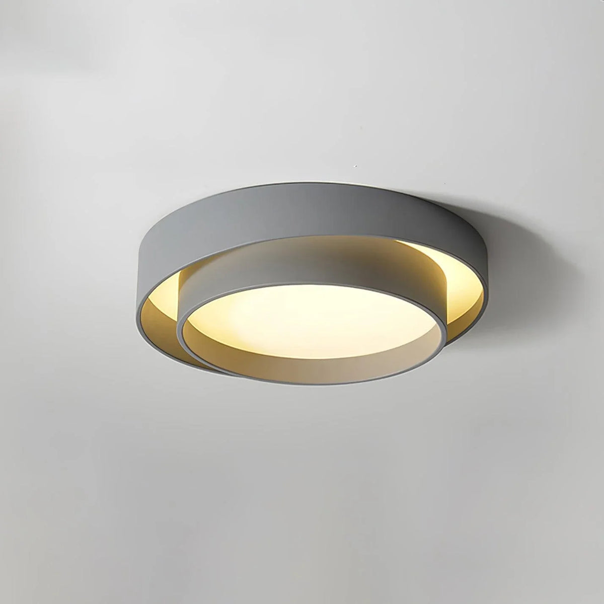 Dual Ring Flush Mount in metal for Low Ceilings by AUVIELIGHT
