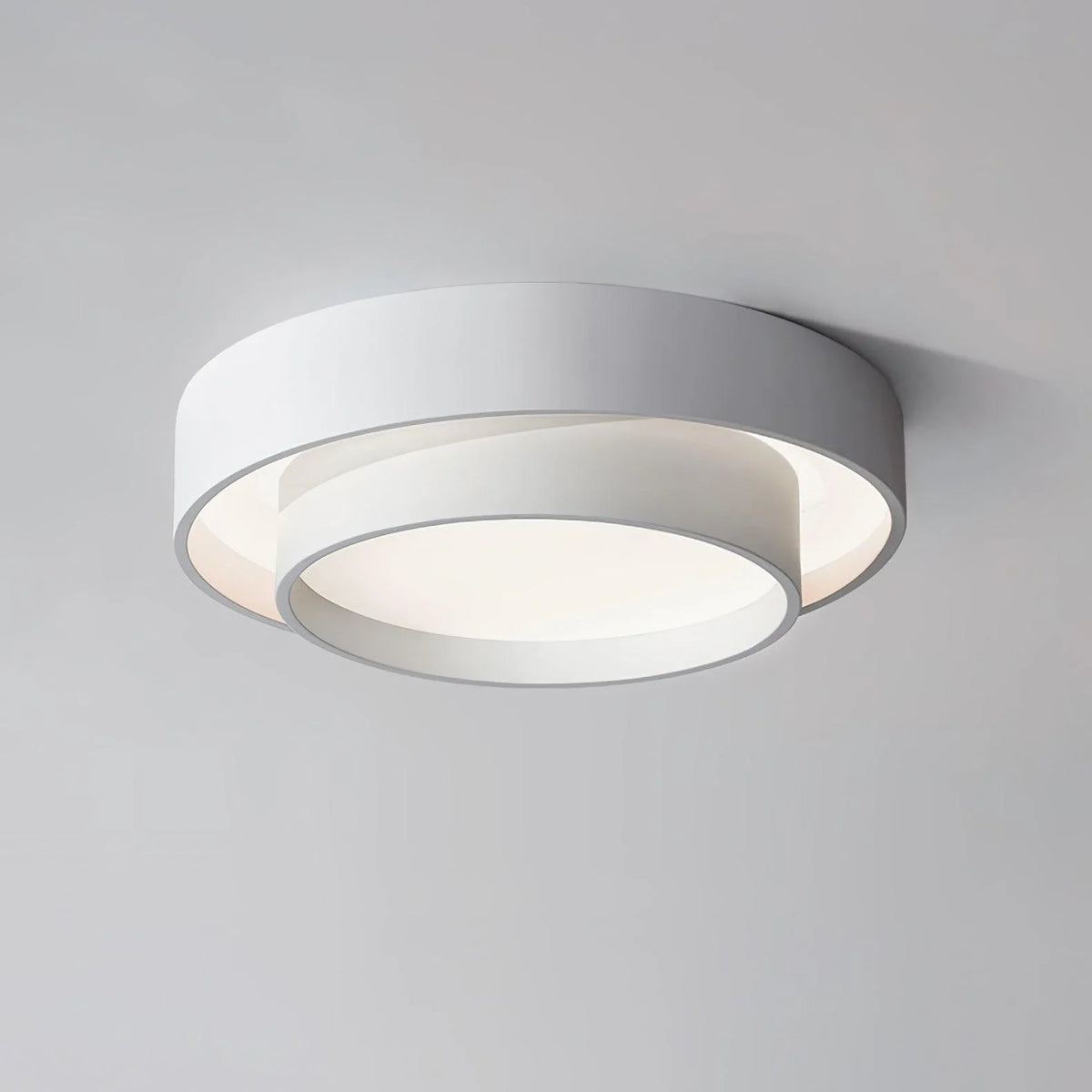 Dual Ring Flush Mount in metal for Low Ceilings by AUVIELIGHT